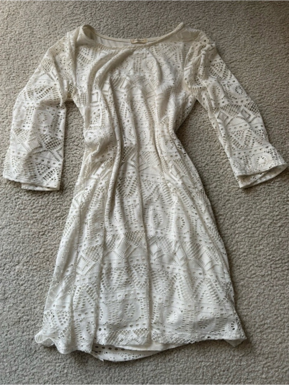 12 Pm By Mon Ami Cream Crochet Midi Dress classy night out